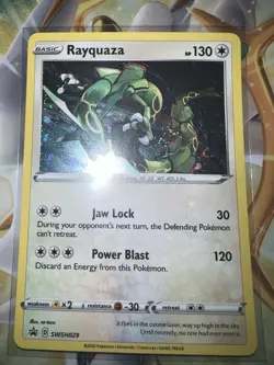 Pokemon TCG Rayquaza - SWSH029 Sword & Shield Black Star Promo NM DOUBLE SWIRL - Image 1