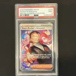 2025 POKEMON DRI EN-DESTINED RIVALS #238 TEAM ROCKET'S GIOVANNI PSA 9 - Image 1