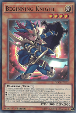 YUGIOH BEGINNING KNIGHT 1ST ED SUPER RARE DOCS-EN022 NEAR MINT - Image 1