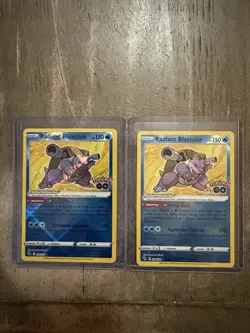 Pokemon TCG Pokemon GO Radiant Blastoise Holo Lot 2 Cards 018/078 2022 English - Image 1
