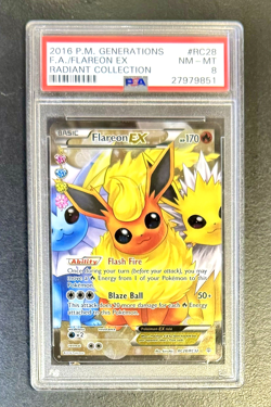 Flareon EX PSA 8 XY Generations Radiant Collection RC28/RC32 Pokemon TCG 2016 - Image 1