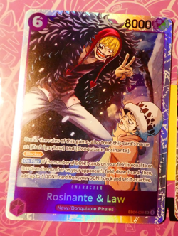 One Piece English Card Game Carte Holo Rosinante & Law EB04-038 SR EN Mint - Image 1