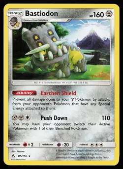 Bastiodon 85/156 Holo Rare Ultra Prism Pokemon Card - Image 1
