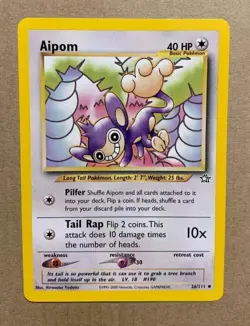 Aipom 26/111 Neo Genesis, WOTC Pokemon EXC BUY 2 CARDS GET 1 FREE!! - Image 1