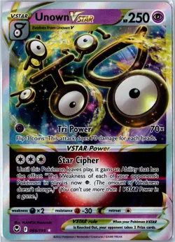 Unown VSTAR Silver Tempest 066/195 2022 VSTAR Rare Holo Near Mint - Image 1