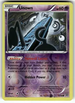 Unown 30/98 Common Ancient Origins Pokemon Reverse Holo Lightly Played - Image 1