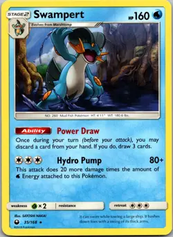 POKEMON SWAMPERT 35/168 RARE REVERSE HOLO CELESTIAL STORM NM/M - Image 1