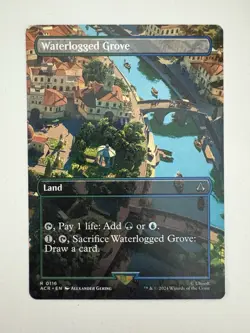 Waterlogged Grove Borderless MTG Magic the Gathering Card NM Near Mint ACR - Image 1
