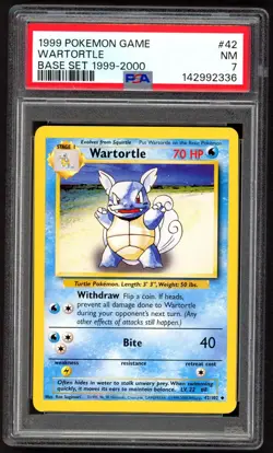 Pokemon Cards - PSA 7 Wartortle 42/102 - Base Set 1999-2000 4th Print - Image 1