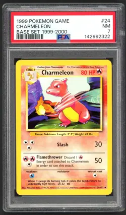 Pokemon Cards - PSA 7 Charmeleon 24/102 - Base Set 1999-2000 4th Print - Image 1