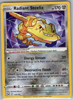 Radiant Steelix 124/196 SWSH11: Lost Origin - Pokemon Card - NM - Image 1