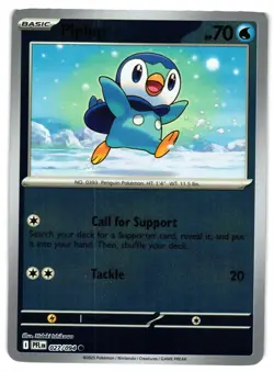 Pokemon TCG Piplup 027/094 Me02: Phantasmal Flames Reverse Holo NM - Image 1