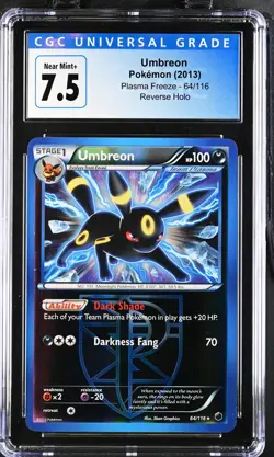 Umbreon 64/116 Reverse Holo Plasma Freeze Pokemon CGC 7.5 Near Mint+ - Image 1