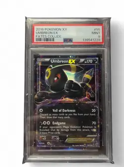 Pokemon Umbreon EX 55/124 Fates Collide Ultra Rare Holo PSA 9 English 2016 - Image 1
