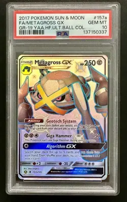 Pokemon 2017 Metagross GX 157A/145 Alternate Art Promo Holo PSA 10 - Image 1