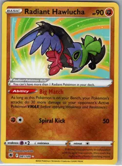 Radiant Hawlucha 081/189 SWSH10: Astral Radiance - Pokemon Card - NM - Image 1