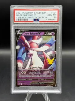 2021 Pokemon Dark Sylveon V SWSH134 Celebrations Promo Cards Holo PSA 10 - Image 1