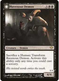 Ravenous Demon 71 MTG NM - Dark Ascension - Image 1