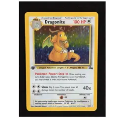 Vintage Pokemon TCG Dragonite Fossil 4/62 1st Edition Holo Rare 1999 - Image 1