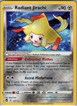 Radiant Jirachi 120/195 SWSH12: Silver Tempest - Pokemon Card - NM - Image 1