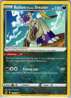 Radiant Hisuian Sneasler 123/196 SWSH11: Lost Origin - Pokemon Card - NM - Image 1