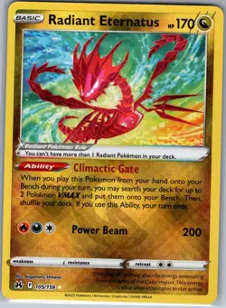 Radiant Eternatus 105/159 Crown Zenith - Pokemon Card - NM - Image 1