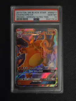 2019 POKEMON SM BLACK STAR PROMO HIDDEN FATES TINS #SM211 CHARIZARD GX PSA 10 - Image 1