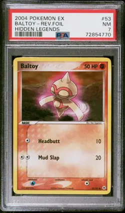 Pokemon Card Baltoy 53/101 Reverse Holo EX Hidden Legends PSA 7 NM - Image 1
