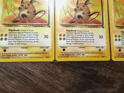 Raichu X 4 Pokemon Fossil Red Logo English Rare 1999-2000 Australian Print - Image 4