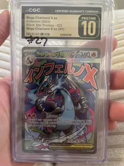 Mega Charizard X EX CGC 10 Pristine Black Star Promo 023 English Holo 2025 - Image 1