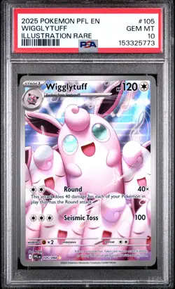 2025 POKEMON PFL EN-PHANTASMAL FLAMES ILLUSTRATION RARE #105 WIGGLYTUFF PSA 10 - Image 1
