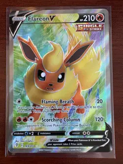 Flareon V - 169/203 - Pokemon Evolving Skies Sword Shield Full Art Rare Card LP - Image 2