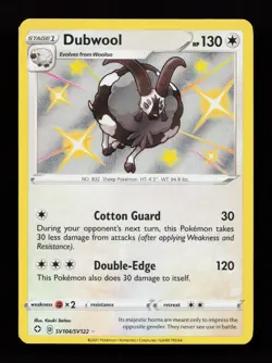 Dubwool SV104/SV122 Shiny Holo Rare Shining Fates: Shiny Vault Pokemon Card - Image 1