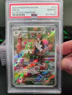 2023 POKEMON SVI EN-SCARLET & VIOLET ILLUSTRATION RARE #212 KIRLIA PSA 10 - Image 1