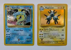Gyarados 6/102 & Magneton 9/102 Holo - Pokemon Base Set - NM - Image 1