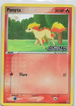Pokemon TCG Ponyta 78/113 Delta Species 2005 Reverse Holo - Image 1