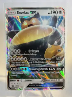 Pokemon Snorlax GX Full Art Promo Holo 190 HP SM05 Basic 2016 English (NRMNT) - Image 1