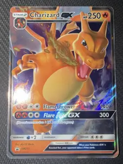 Pokemon TCG Charizard GX SM211 Black Star Promo Card Near Mint Condition - Image 1
