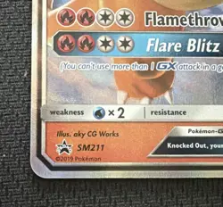 Pokemon TCG Charizard GX SM211 Black Star Promo Card Near Mint Condition - Image 5