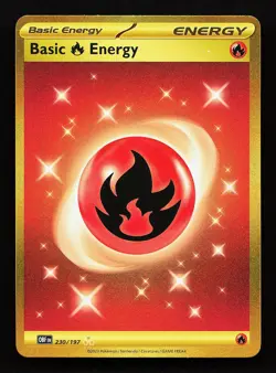 Basic Fire Energy 230/197 Hyper Rare Obsidian Flames Pokemon Card - Image 1
