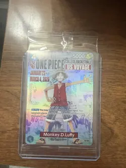 Monkey D. Luffy P-055 One Piece College Basketball US Voyage Promo Card Sealed - Image 1