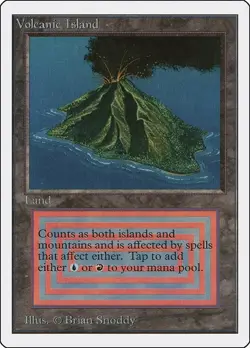 MTG Volcanic Island, Unlimited, Lightly Played, English - Image 1