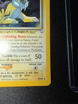 Pokemon Raikou 13/64 Neo Revelation Holo Rare WOTC Vintage 2001 💎NM💎 - Image 5