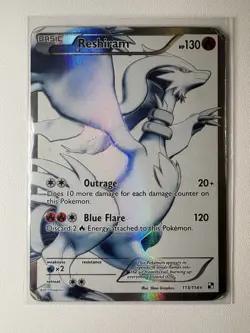 Reshiram [Ultra Rare Full Art Holo] #113/114 Basic HP 130 Pokemon TCG - Image 1