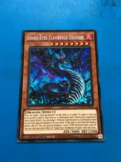YUGIOH Secret Rare Snake-Eyes Flamberge Dragon AGOV-EN010 1st Edition - Image 1