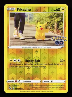 Pikachu 027/078 Common Pokemon GO Pokemon Card - Image 1