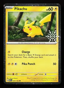 Pikachu 025/165 Common Holiday Calander Pokemon Card - Image 1