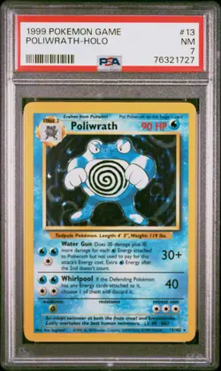 PSA 7 Poliwrath 13/102 Base Set Pokemon Card MINT - Image 1