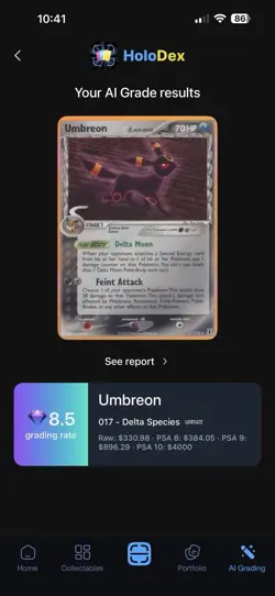 Umbreon Delta Species 17/113 LP Holo Eng. Played Pokemon Card - Image 3