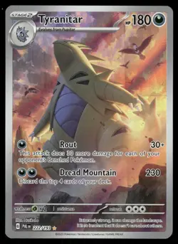 Pokemon Cards Tyranitar 222/193 Paldea Evolved Illustration Rare NM - Image 1